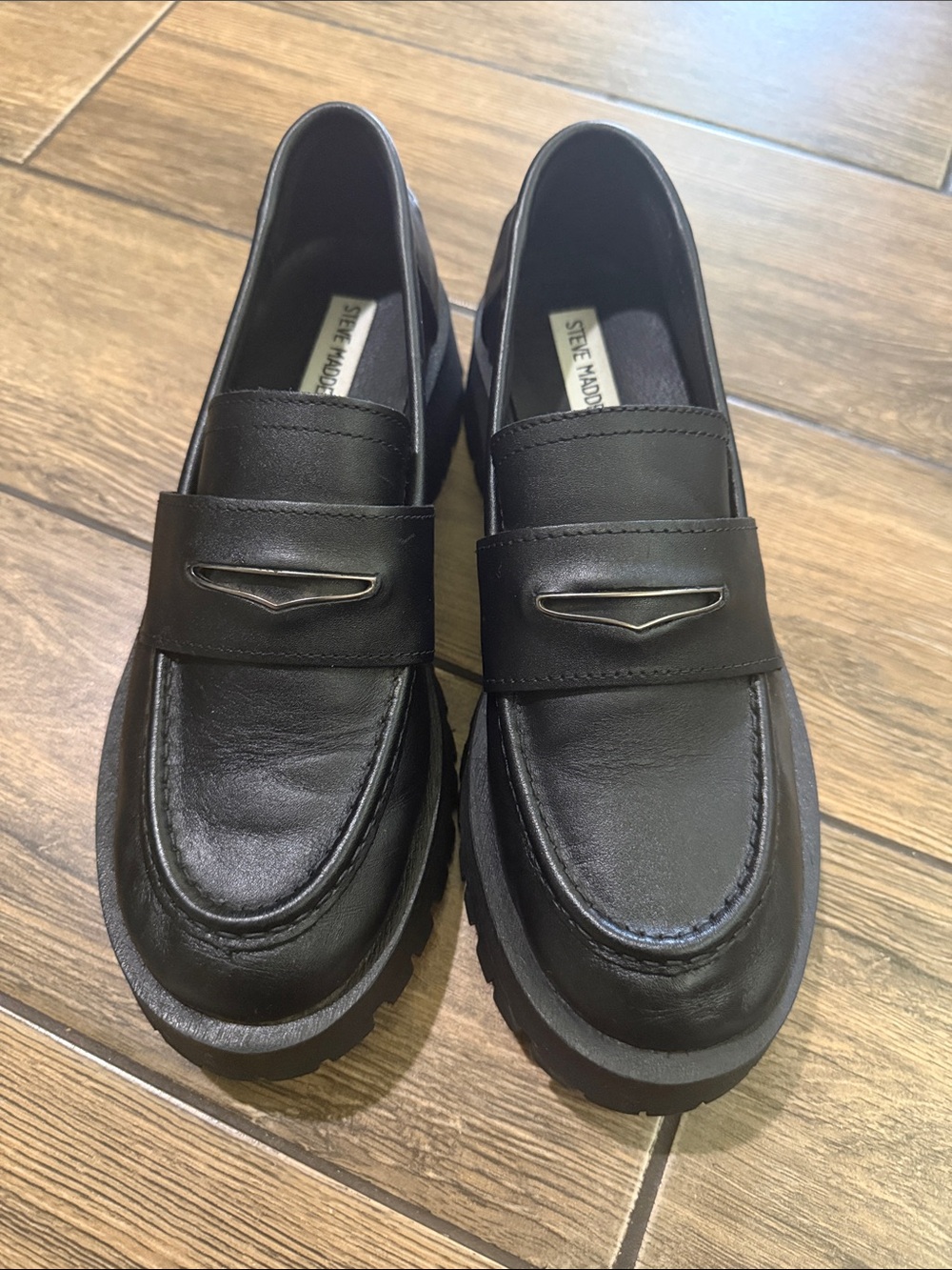 Steve Madden Black Platform Loafers - Women's Size 9.5